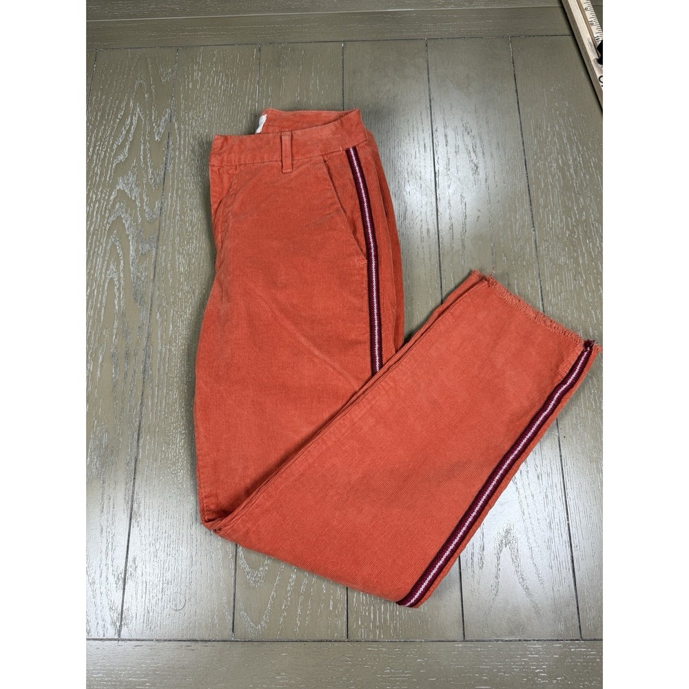 Sundry Anthropology‎ Pants Straight Leg Orange Corduroy Pockets 24 Preppy Chino